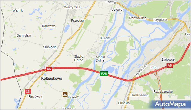 mapa Siadło Dolne, Siadło Dolne na mapie Targeo