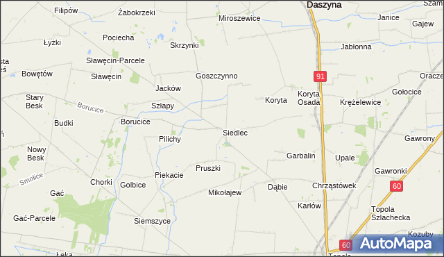 mapa Siedlec gmina Łęczyca, Siedlec gmina Łęczyca na mapie Targeo