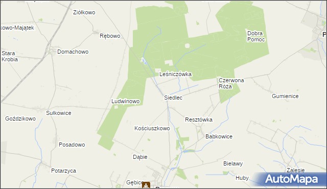 mapa Siedlec gmina Pępowo, Siedlec gmina Pępowo na mapie Targeo