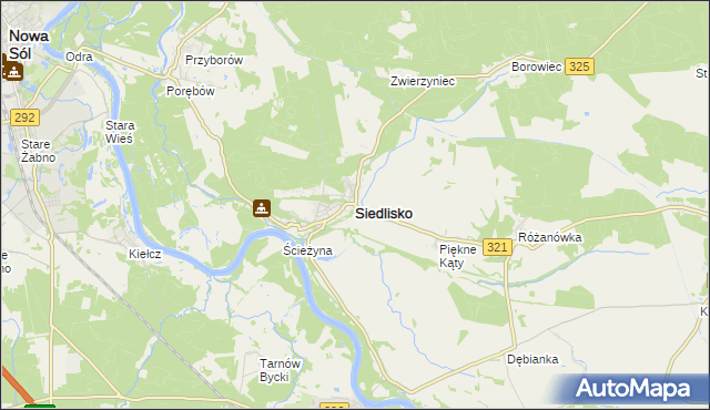 mapa Siedlisko powiat nowosolski, Siedlisko powiat nowosolski na mapie Targeo