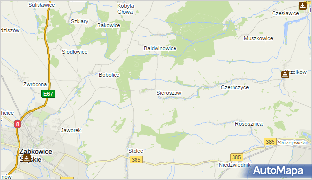 mapa Sieroszów, Sieroszów na mapie Targeo