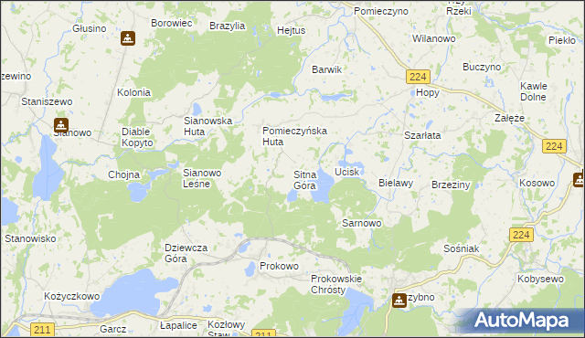 mapa Sitna Góra, Sitna Góra na mapie Targeo