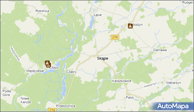 mapa Skąpe powiat świebodziński, Skąpe powiat świebodziński na mapie Targeo