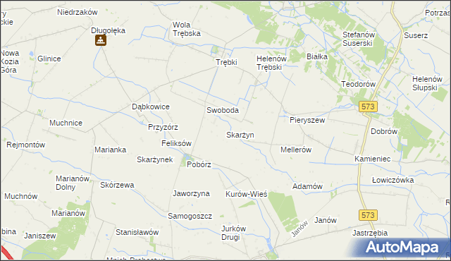 mapa Skarżyn gmina Oporów, Skarżyn gmina Oporów na mapie Targeo