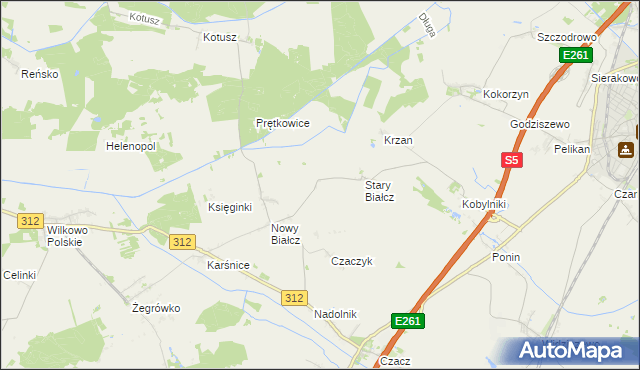 mapa Skoraczewo gmina Śmigiel, Skoraczewo gmina Śmigiel na mapie Targeo