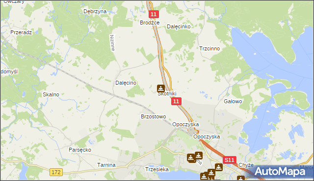 mapa Skotniki gmina Szczecinek, Skotniki gmina Szczecinek na mapie Targeo