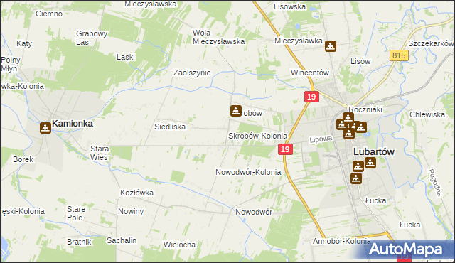 mapa Skrobów-Kolonia, Skrobów-Kolonia na mapie Targeo