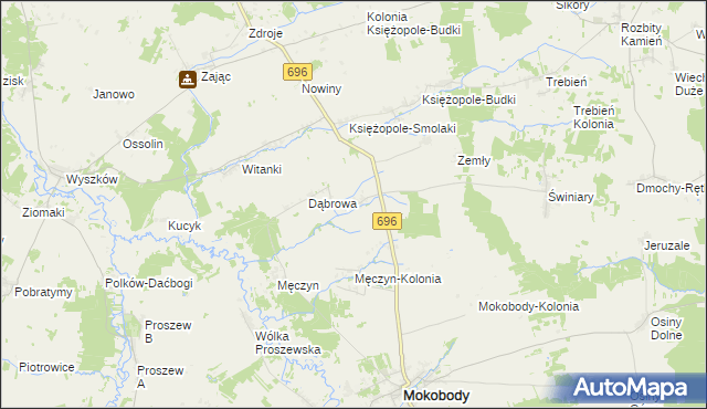 mapa Skupie gmina Mokobody, Skupie gmina Mokobody na mapie Targeo