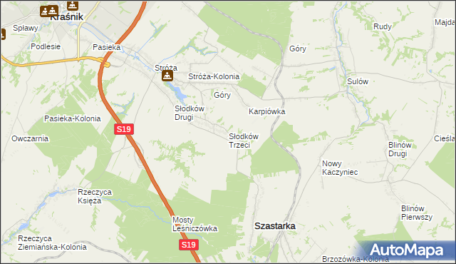 mapa Słodków Trzeci, Słodków Trzeci na mapie Targeo