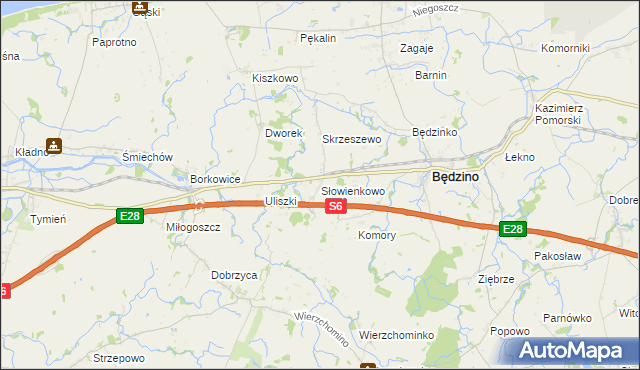 mapa Słowienkowo, Słowienkowo na mapie Targeo