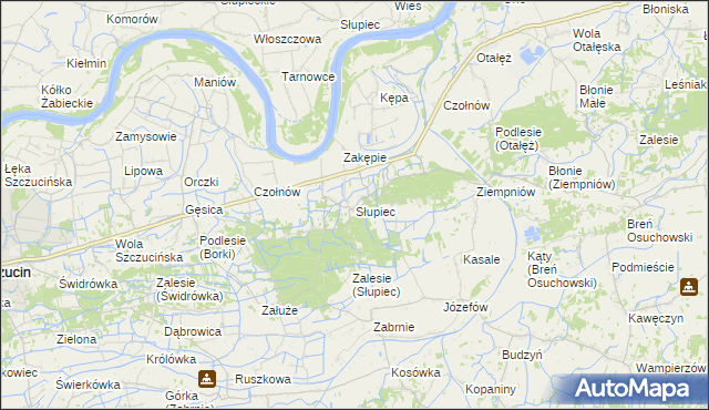 mapa Słupiec gmina Szczucin, Słupiec gmina Szczucin na mapie Targeo