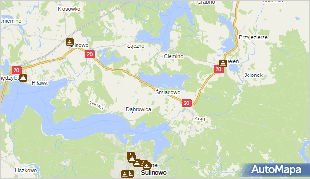 mapa Śmiadowo, Śmiadowo na mapie Targeo