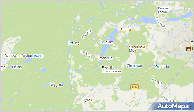 mapa Smolarnia gmina Trzcianka, Smolarnia gmina Trzcianka na mapie Targeo