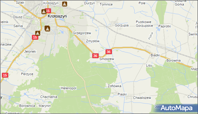 mapa Smoszew, Smoszew na mapie Targeo