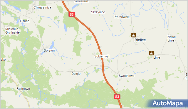 mapa Sobiemyśl, Sobiemyśl na mapie Targeo