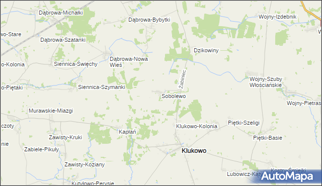 mapa Sobolewo gmina Klukowo, Sobolewo gmina Klukowo na mapie Targeo