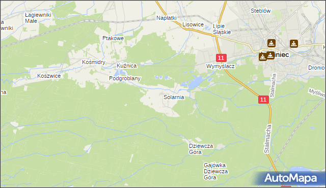 mapa Solarnia gmina Pawonków, Solarnia gmina Pawonków na mapie Targeo