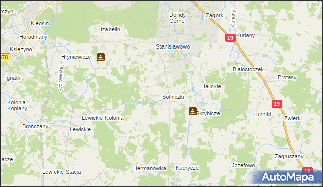 mapa Solniczki, Solniczki na mapie Targeo