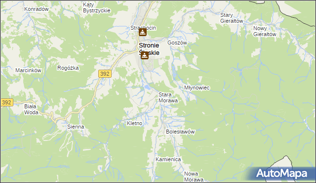 mapa Stara Morawa, Stara Morawa na mapie Targeo