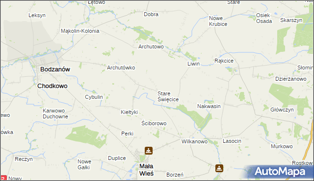 mapa Stare Święcice, Stare Święcice na mapie Targeo