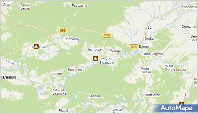 mapa Stary Bidaczów, Stary Bidaczów na mapie Targeo