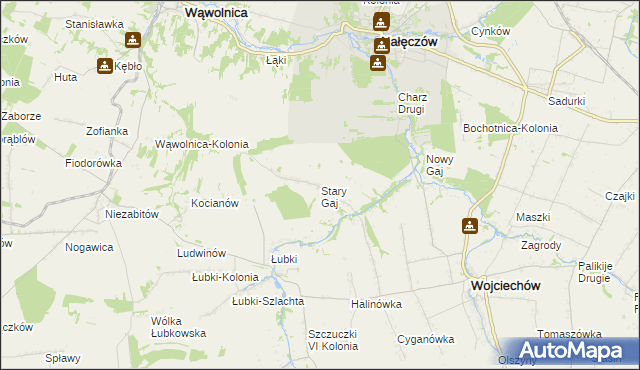 mapa Stary Gaj gmina Wojciechów, Stary Gaj gmina Wojciechów na mapie Targeo