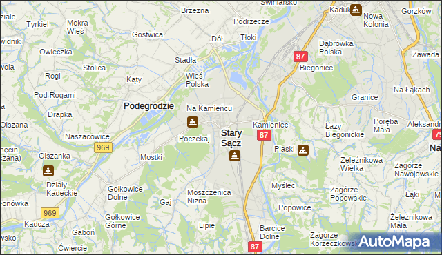 mapa Stary Sącz, Stary Sącz na mapie Targeo