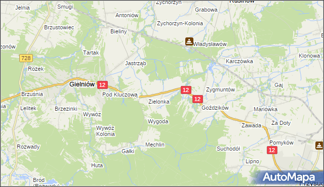 mapa Stoczki gmina Gielniów, Stoczki gmina Gielniów na mapie Targeo