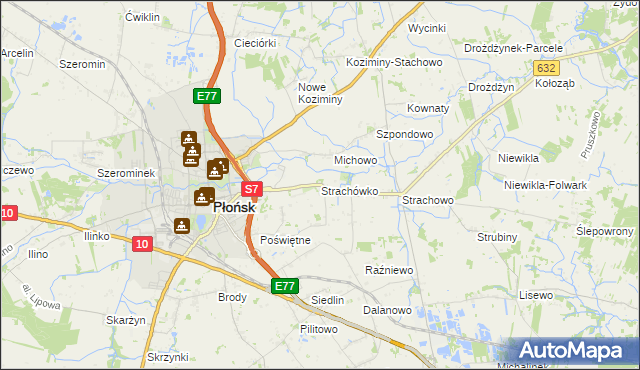 mapa Strachówko, Strachówko na mapie Targeo