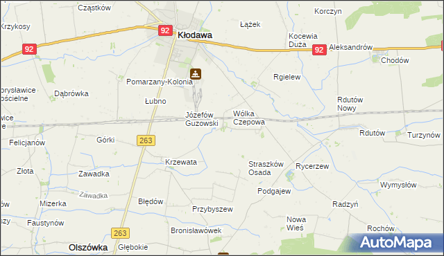 mapa Straszkówek, Straszkówek na mapie Targeo