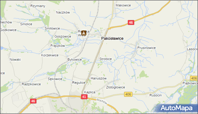 mapa Strobice, Strobice na mapie Targeo