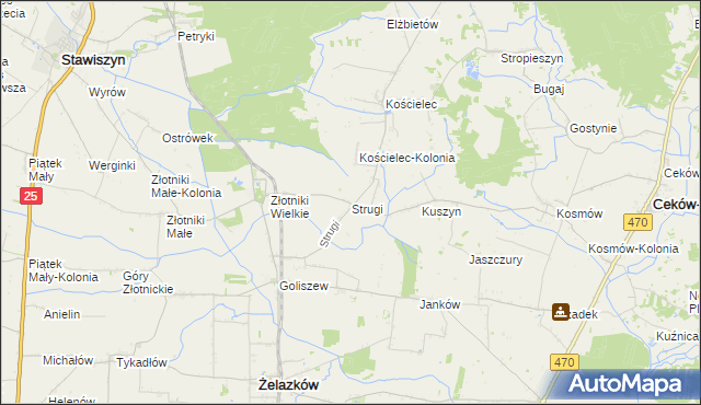 mapa Strugi gmina Żelazków, Strugi gmina Żelazków na mapie Targeo
