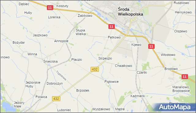 mapa Strzeszki, Strzeszki na mapie Targeo