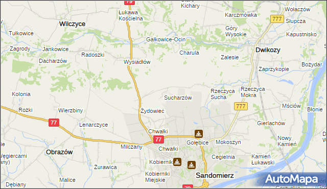 mapa Sucharzów, Sucharzów na mapie Targeo