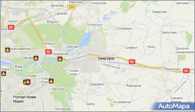mapa Swarzędz, Swarzędz na mapie Targeo