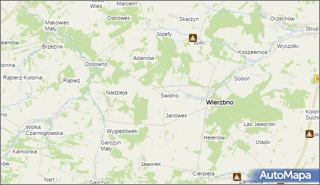 mapa Świdno gmina Wierzbno, Świdno gmina Wierzbno na mapie Targeo