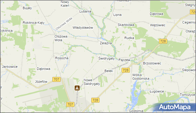 mapa Świdrygały, Świdrygały na mapie Targeo