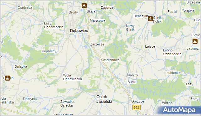 mapa Świerchowa, Świerchowa na mapie Targeo