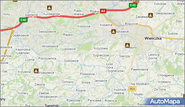 mapa Sygneczów, Sygneczów na mapie Targeo