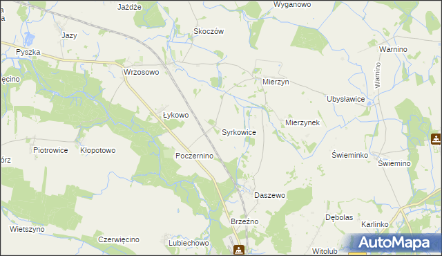 mapa Syrkowice, Syrkowice na mapie Targeo