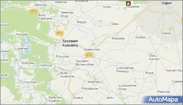 mapa Szczawin Borowy-Kolonia, Szczawin Borowy-Kolonia na mapie Targeo