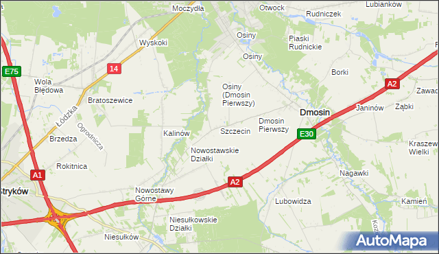 mapa Szczecin gmina Dmosin, Szczecin gmina Dmosin na mapie Targeo