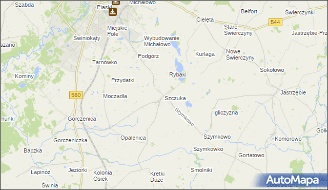 mapa Szczuka, Szczuka na mapie Targeo