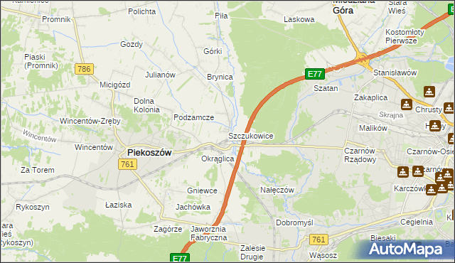 mapa Szczukowice, Szczukowice na mapie Targeo