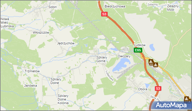 mapa Szklary Górne, Szklary Górne na mapie Targeo