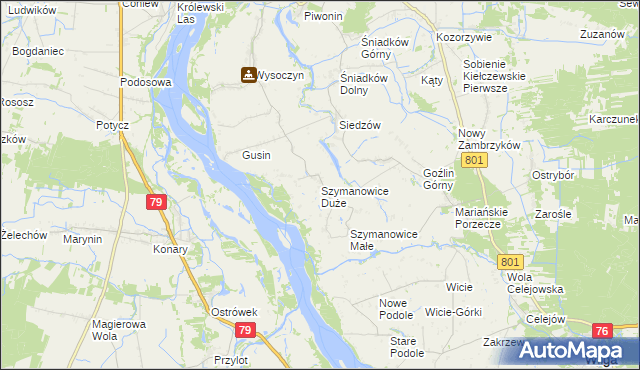 mapa Szymanowice Duże, Szymanowice Duże na mapie Targeo