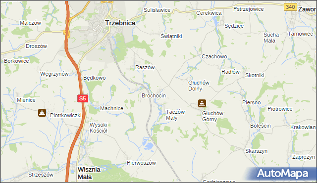 mapa Taczów Wielki, Taczów Wielki na mapie Targeo