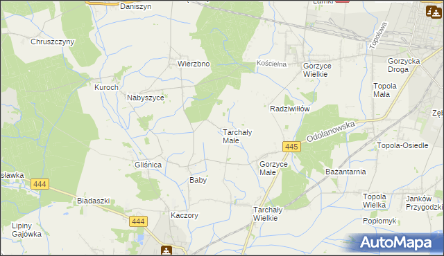 mapa Tarchały Małe, Tarchały Małe na mapie Targeo