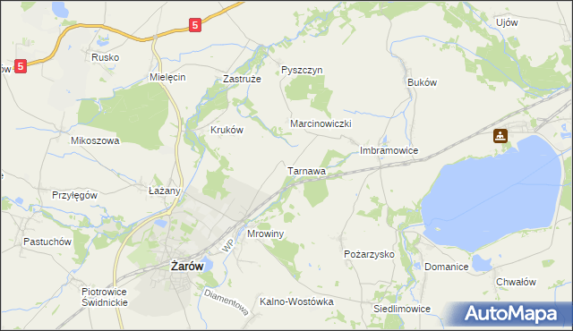 mapa Tarnawa gmina Żarów, Tarnawa gmina Żarów na mapie Targeo