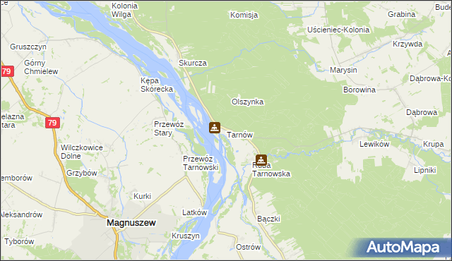 mapa Tarnów gmina Wilga, Tarnów gmina Wilga na mapie Targeo